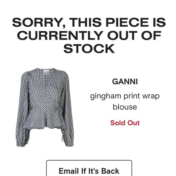 Ganni gingham blue blouse size xs - Picture 2 of 4